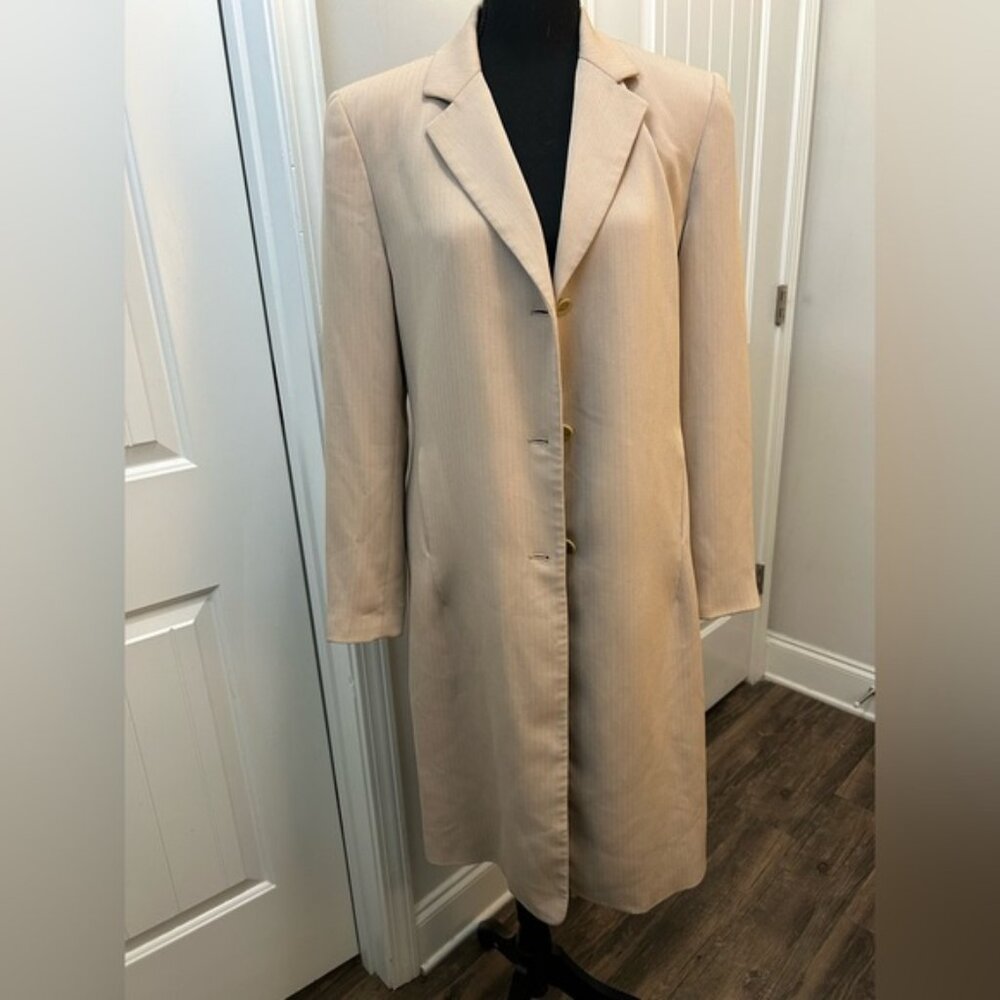 Chic Beige‎ Women's Long Coat Blazer Y2K 90s